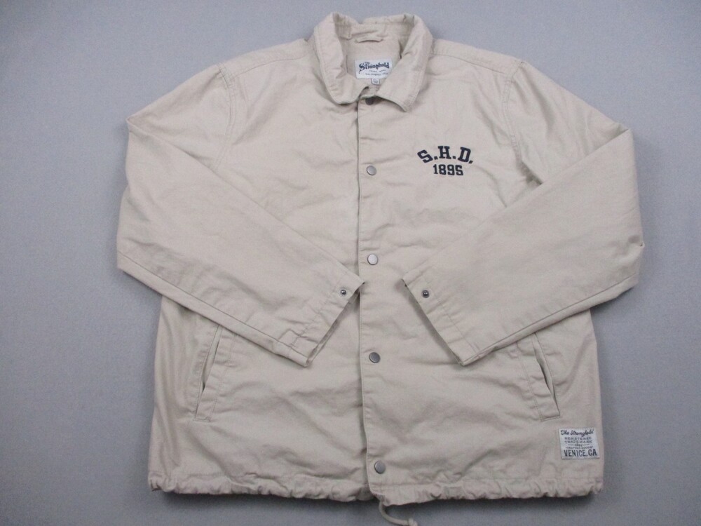 The Stronghold Jacket Men Extra Large Beige Snap Button Venice CA. Pockets XL